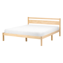 Bed Pine Wood MERCURER 140 x 200 cm (EU Double) Light Brown