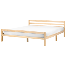 Bed Pine Wood ECHALLON 180 x 200 cm (EU Super King) Light Brown