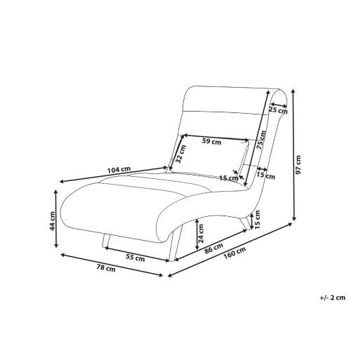 Beliani Chaise Longue RIVES Boucle Beige 2