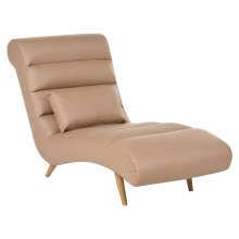 Chaise Longue RIVES Faux Leather Light Brown