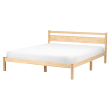 Bed Pine Wood MERCURER 160 x 200 cm (EU King Size) Light Brown