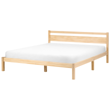 Bed Pine Wood MERCURER 180 x 200 cm (EU Super King) Light Brown
