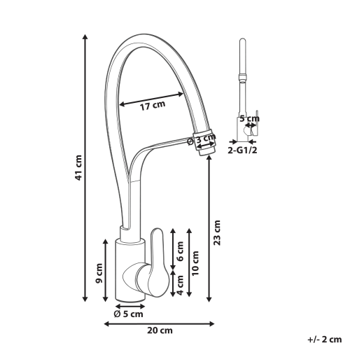 Beliani Kitchen Tap PALUMEU Silver 2