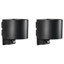 Set of 2 Outdoor LED Wall Lights MORAY with Motion Sensor Black