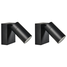 Set of 2 Outdoor Wall Lights MANOR Black