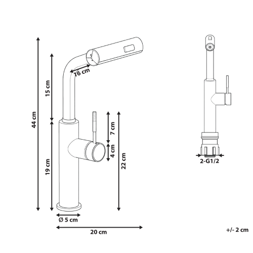 Beliani Kitchen Pull Out Tap PEGUCHE Gold 2