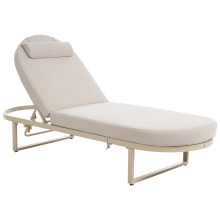 Sun Lounger with Cushion RONCOLO Metal Beige