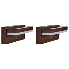 Set of 2 Outdoor LED Wall Lights DROMA with Motion Sensor Brown