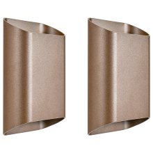 Set of 2 Outdoor LED Wall Lights MASHIE Brown