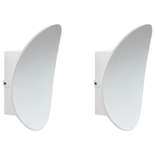 Set of 2 Outdoor LED Wall Lights MEUSSE White