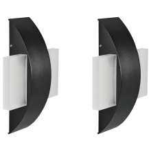 Set of 2 Outdoor LED Wall Lights LOSSIE Black