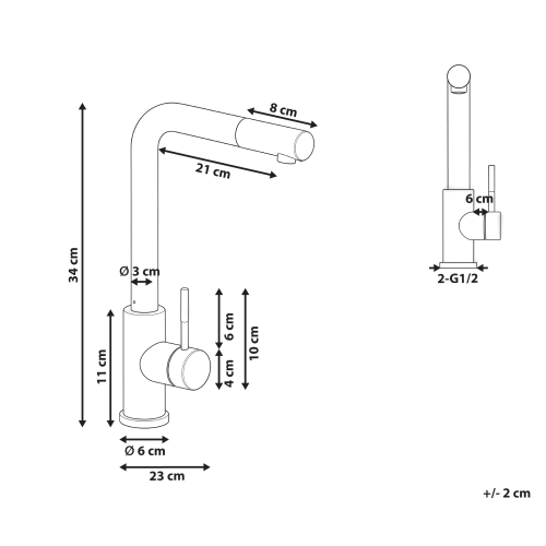 Beliani Kitchen Pull Out Tap LIAVIUCO Silver 2