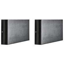 Set of 2 Outdoor LED Wall Lights ARDER Black