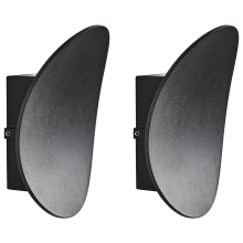 Set of 2 Outdoor LED Wall Lights MEUSSE Black