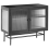 Beliani Glass Display Sideboard DEVON Metal 77 cm Black 1