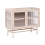 Beliani Glass Display Sideboard DEVON Metal 77 cm Beige 1