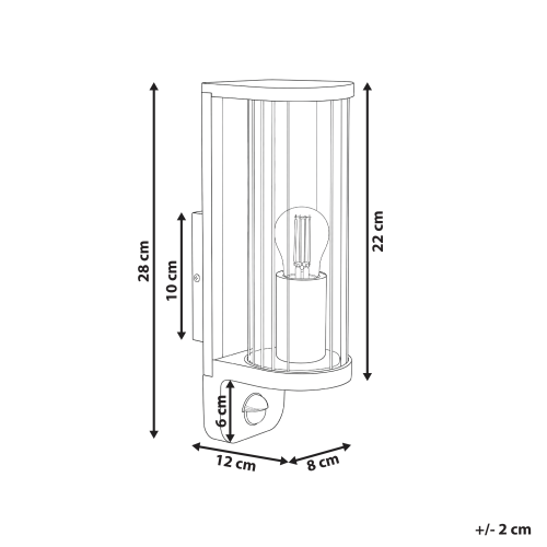 Beliani Outdoor Wall Light MOSSAT with Motion Sensor Black 2