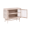 Beliani Glass Display Sideboard DEVON Metal 77 cm Beige 4