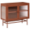 Beliani Glass Display Sideboard DEVON Metal 77 cm Golden Brown 1
