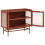Beliani Glass Display Sideboard DEVON Metal 77 cm Golden Brown 4