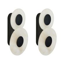 Set of 2 Wall Lamps YTHAN LED Marble White