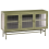 Beliani Glass Display Sideboard DEVON 115 cm Metal Green 1