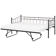 Daybed Metal LOUANNEC 90 x 200 cm (EU Single) Extendable Black
