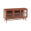Beliani Glass Display Sideboard DEVON Metal 115 cm Golden Brown 1