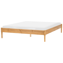 Bed without Headboard Pine Wood VEYRAC 160 x 200 cm (EU King Size) Light Brown