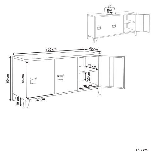 Beliani Storage Unit CARDIFF Metal Beige 2