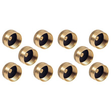 10 Pieces Solid Brass Refill Cap 1 LB Propane Bottle Cap Gas Tank Cylinder Sealed Cap Protect Cap for Outdoor Stove