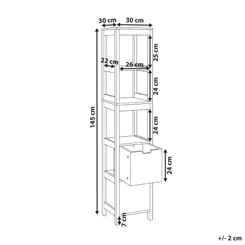 Beliani Bathroom Cabinet APPROUAGUE 30 cm White 2