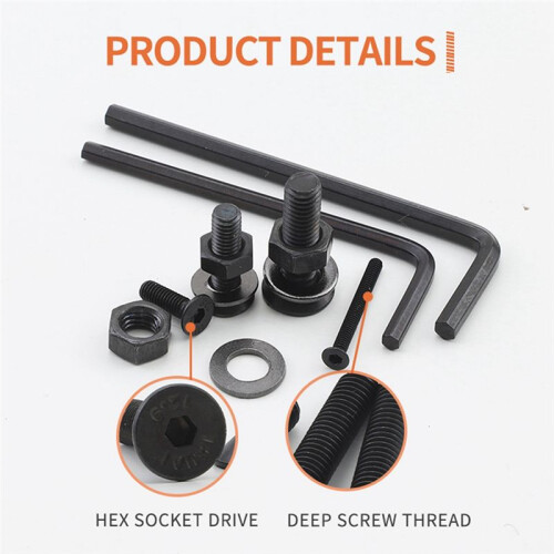 1060Pcs Flat  Hex Socket Cap Screw Kit M2-M5 Carbon Steel Countersunk  Bolt Screw Nut Assortment Kit