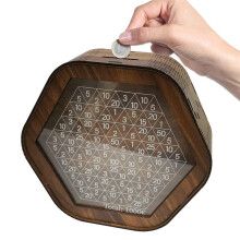 Houten Spaarpot Bureau Spaarvarken met Digitale Weegschaal Geldbesparende Koffer Tafelornament Geschenken