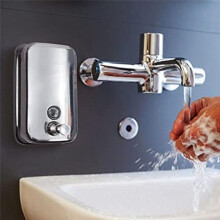 Pompe de Douche Murale Recharge de Savon pour les Mains Distributeur de Savon Moussant Distributeur de Savon RéCipient Mural en Acier Inoxydable-A