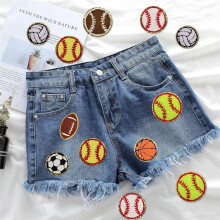 16PCS Sports Themed Patch, Patches Basketball Soccer Baseball Football Volleyball Iron Patch for DIY Clothing Repair