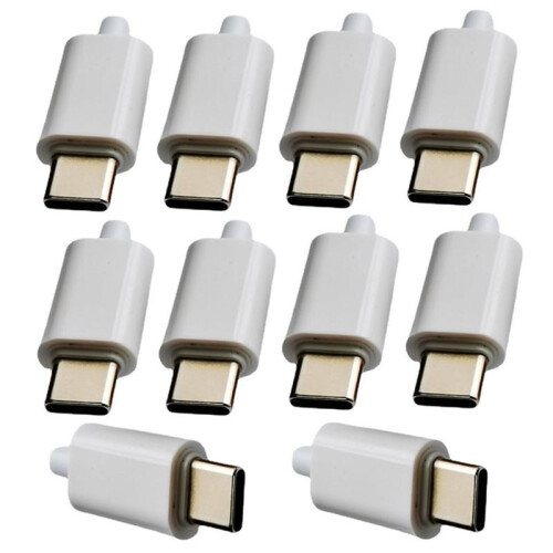 10 Unidades 12V PD/QC Decoy Board MóDulo de Carga RáPida com Shell PD 2 3.0  Trigger USB Type-C Macho QC4 Conector de Carga Branco
