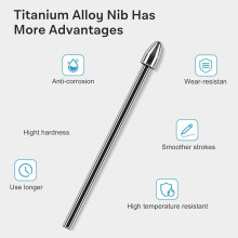Replacement Stylus Pen Tips for 2 Tablet- Durable Titanium Alloy Metal Tip/Nibs (3 PCS)