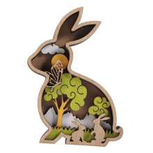 Ornement de Lapin éVidé, Lapin en Bois, Sculpture Murale de Lapin, DéCorations de Lapin en Bois, Ornements en Bois de Pâques