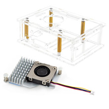 Per Raspberry Pi 5 Custodia nel Acrilico+Dissipatore di Calore con Ventola di Raffreddamento Custodia Protettiva Trasparente per Pi 5