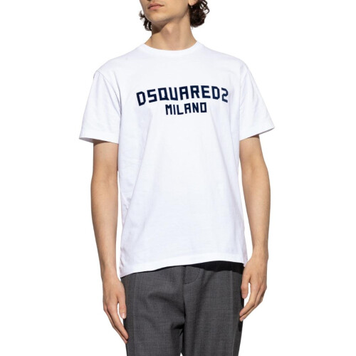 Dsquared2 (S, White/Black) DSquared2 Mens Milano Cotton T-Shirt 2