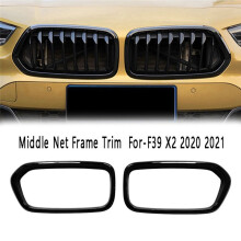 Front Bumper Grille Frame Cover Trim Racing Middle Net Frame Trim for X2 Series F39 2018-2021 Matte Black