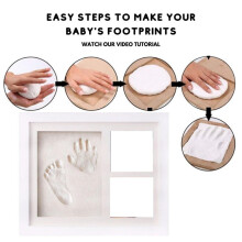 Kit D'Empreintes de Mains et de Pieds en Argile pour BéBé - Cadeaux de FêTe PréNatale et DéCoration Parfaite pour Chambre D'Enfant Blanc