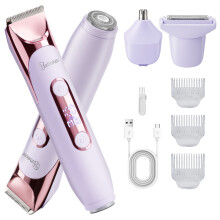 Share Hatteker HT-589 4-in-1 Ladies Shavers & Body Trimmer Dual-Head IPX7 purple