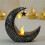 2Pcs Ramadan Decorations EID Decorations Ramadan Kareem Tabletop Ramadan Lanterns(Black+Silver) 3