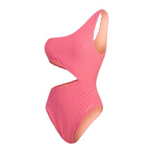 (8 UK, Light Pink) Speedo Womens/Ladies Checkerboard Textured Cut Out One Piece Swimsuit
