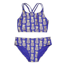 (13 Years, Purple/Gold) Biba Girls Pineapple Cross Back Bikini Set
