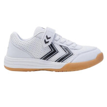 (13.5 UK Child, White/Black) Hummel Childrens/Kids Multiplay Flex Vc Flat Indoor Court Trainers