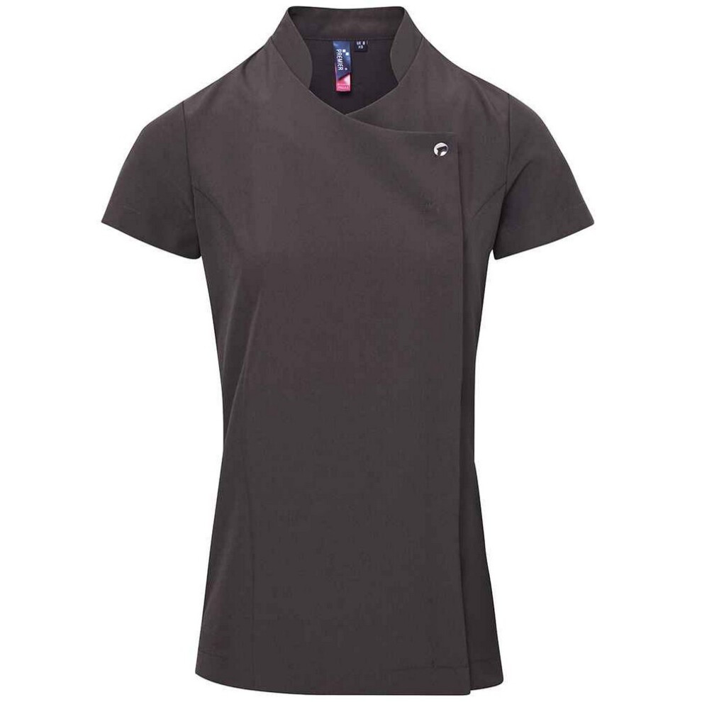 Premier Women's Dark Grey Blossom Short Sleeve Tunic In | Size: 14 - Image 2