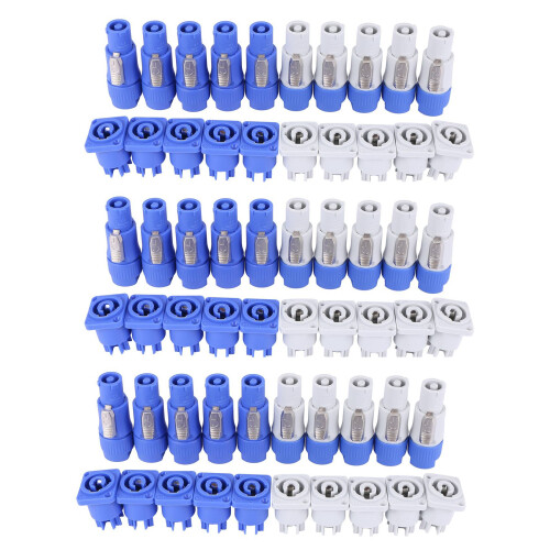 30 Set PowerCON Type A NAC3FCA+NAC3MPA-1 Chassis Plug Panel Adapter